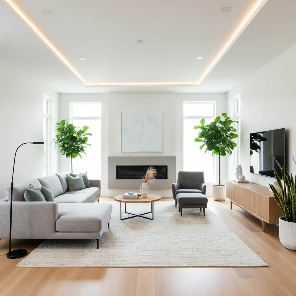 Modern remodeled living room